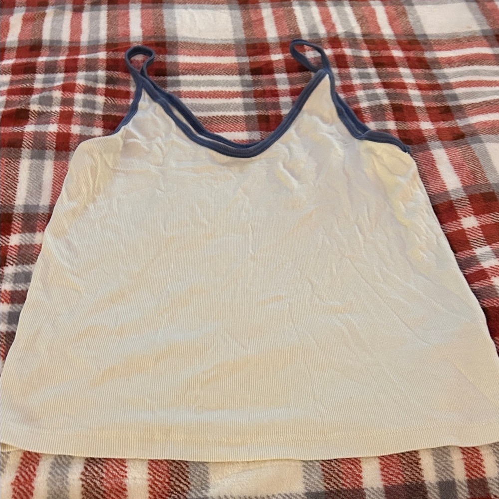 Universal Thread White Camisole with Blue Trim
